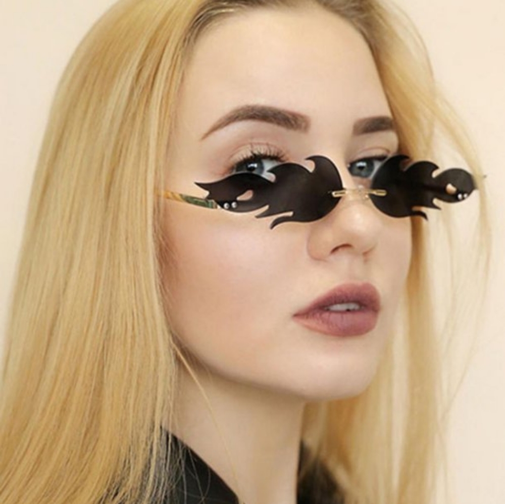 Catlerio Rimless Flame Design Fashion Glasses Unisex